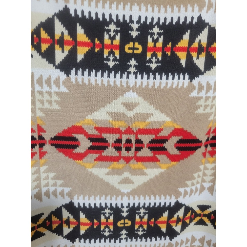 CATO Womens Large Aztec Tribal Print Hi Low Top Light Knit Southwestern Boho - Picture 6 of 12